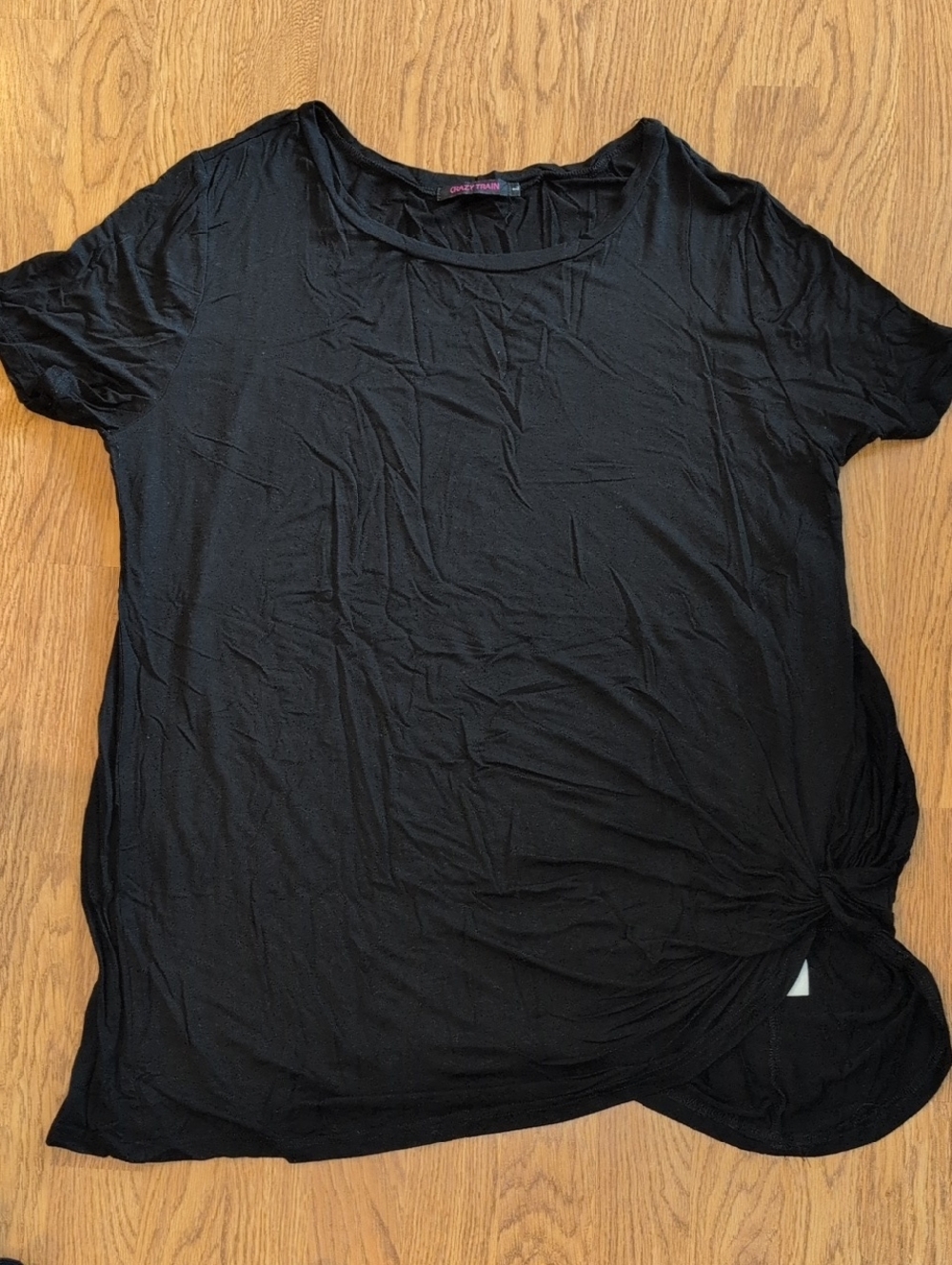 Crazy Train Black Short Sleeve Side-Knot Tee